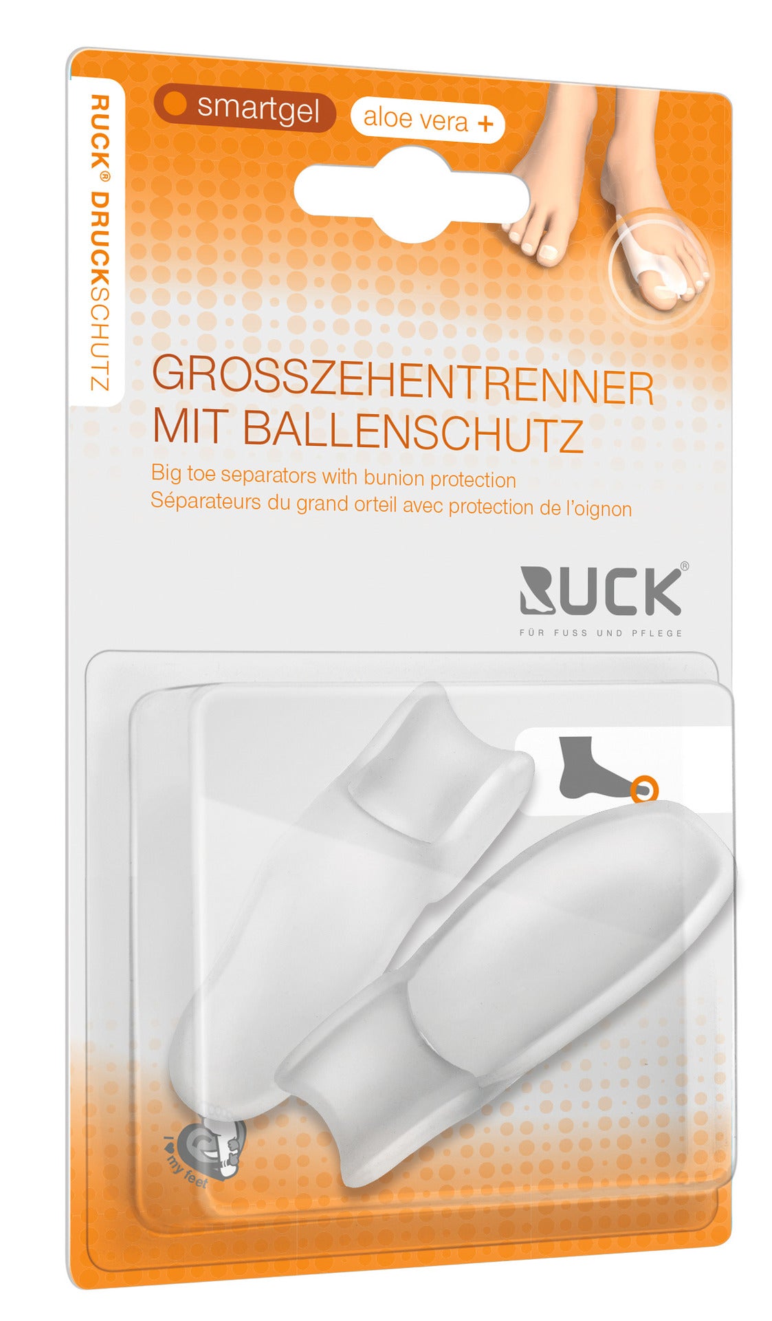 Séparateur pour gros orteils en gel et protection hallux valgus - Paquet de 2 pièces - Ruck