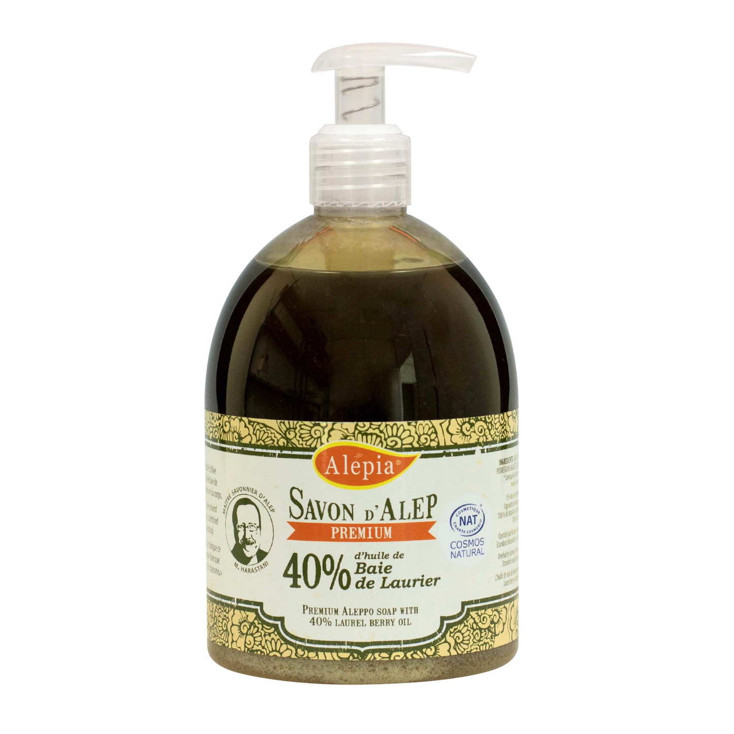 Pouss'Savon liquide d'Alep Premium 40% de Laurier 500ml - Alépia