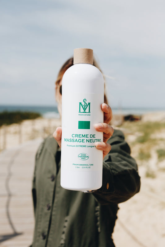 Crème de massage neutre premium extreme longue glisse - 250 ml ou 1L