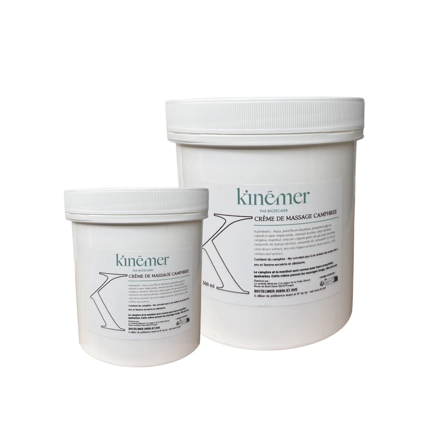 Crème Massage Camphrée - Kinémer - 2 contenances - Biotecmer