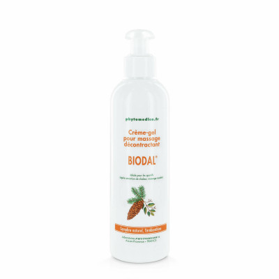 Crème-gel pour massage décontractant - Biodal - Flacon pompe de 250 ml
