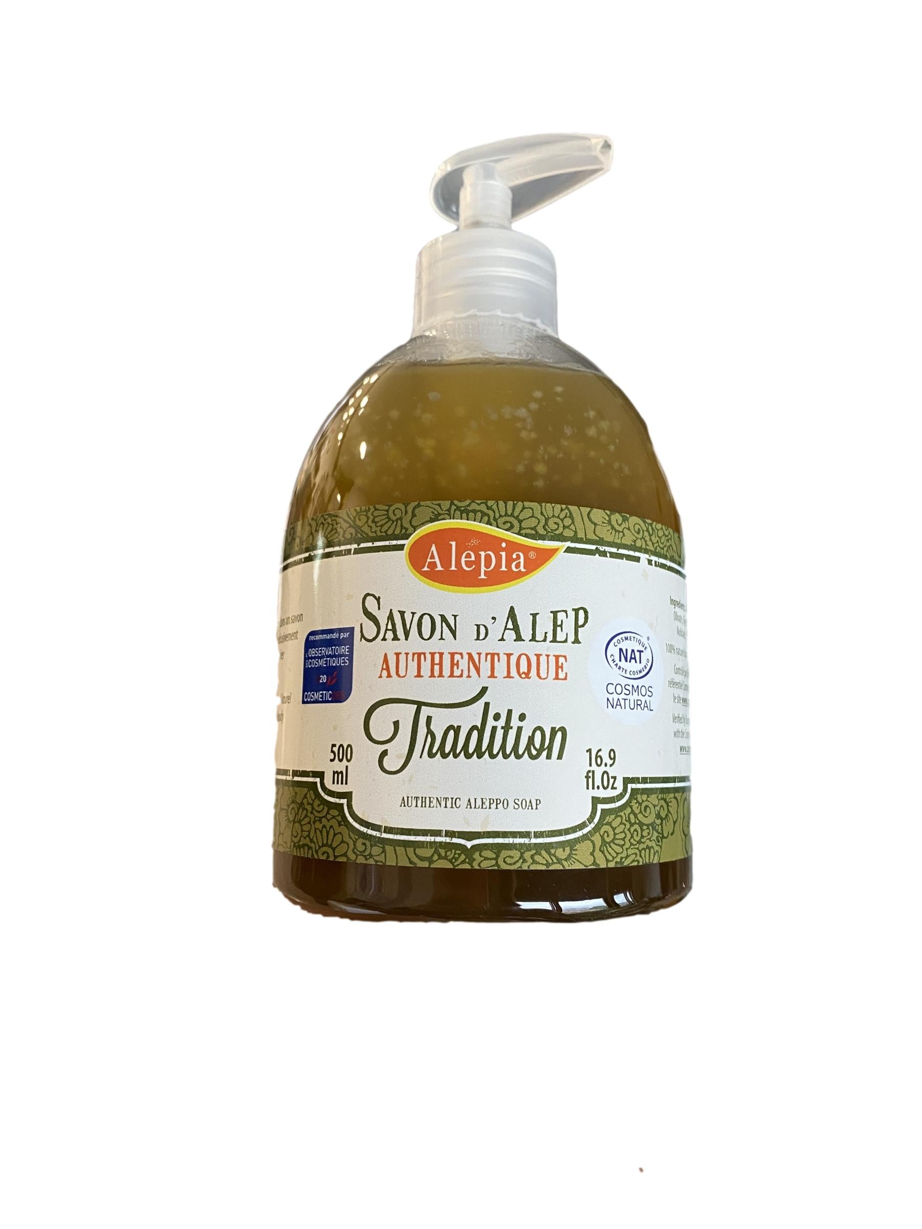 Pouss'Savon liquide d'Alep Authentique 15% de Laurier - 500 mL - Alépia