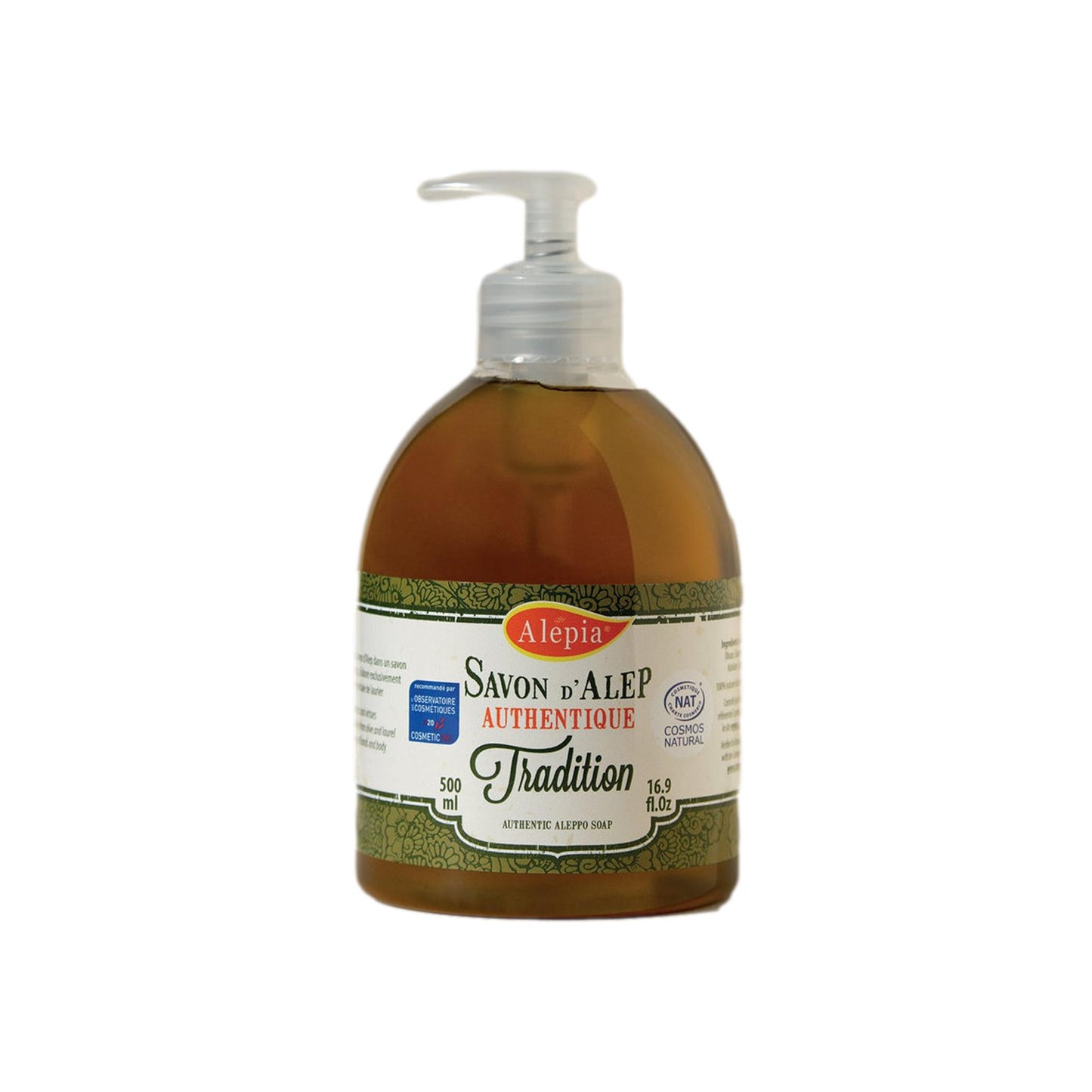 Pouss'Savon liquide d'Alep Authentique 15% de Laurier - 500 mL - Alépia