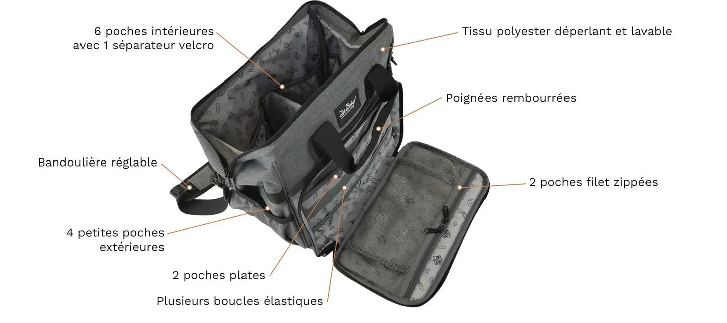 Mini bolsa médica EIFFEL - Gris/Negro
