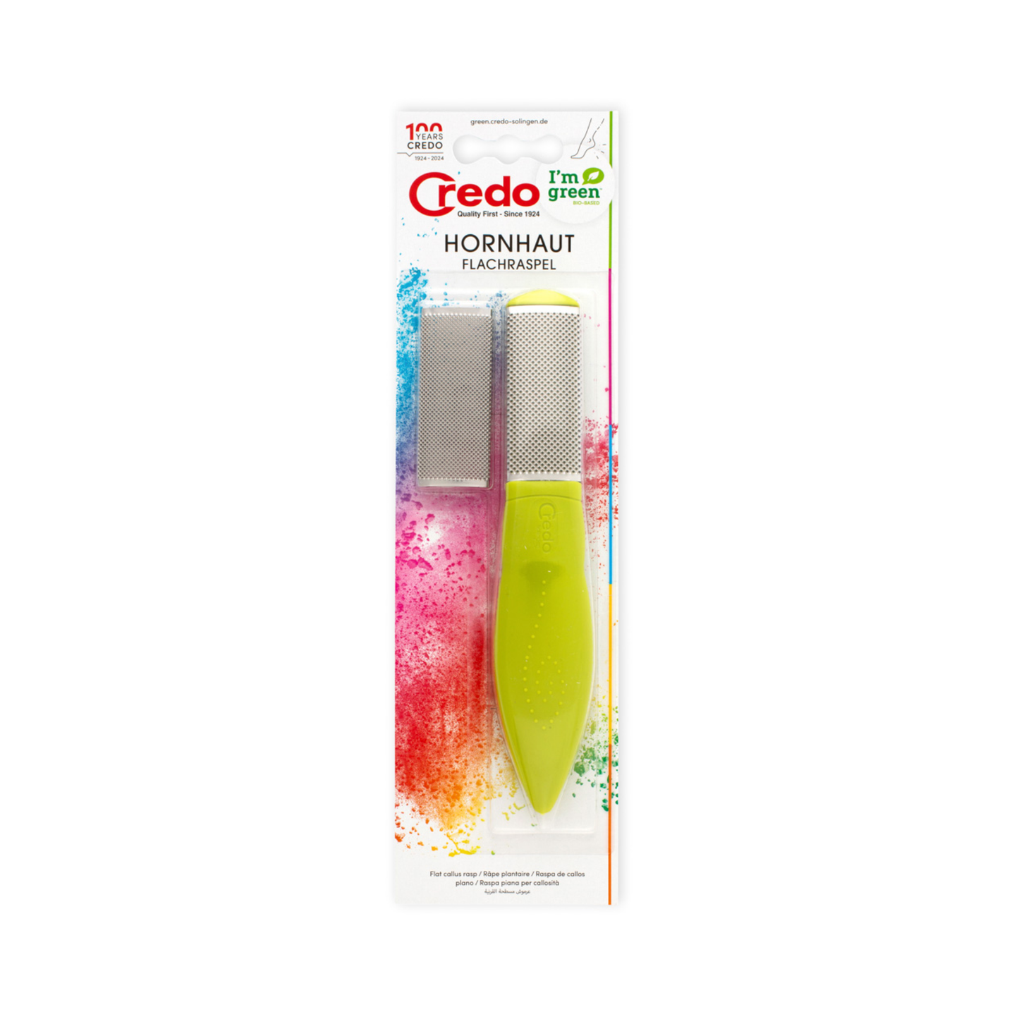 Râpe de pédicurie avec surface de friction en Inox - 19 cm - Credo