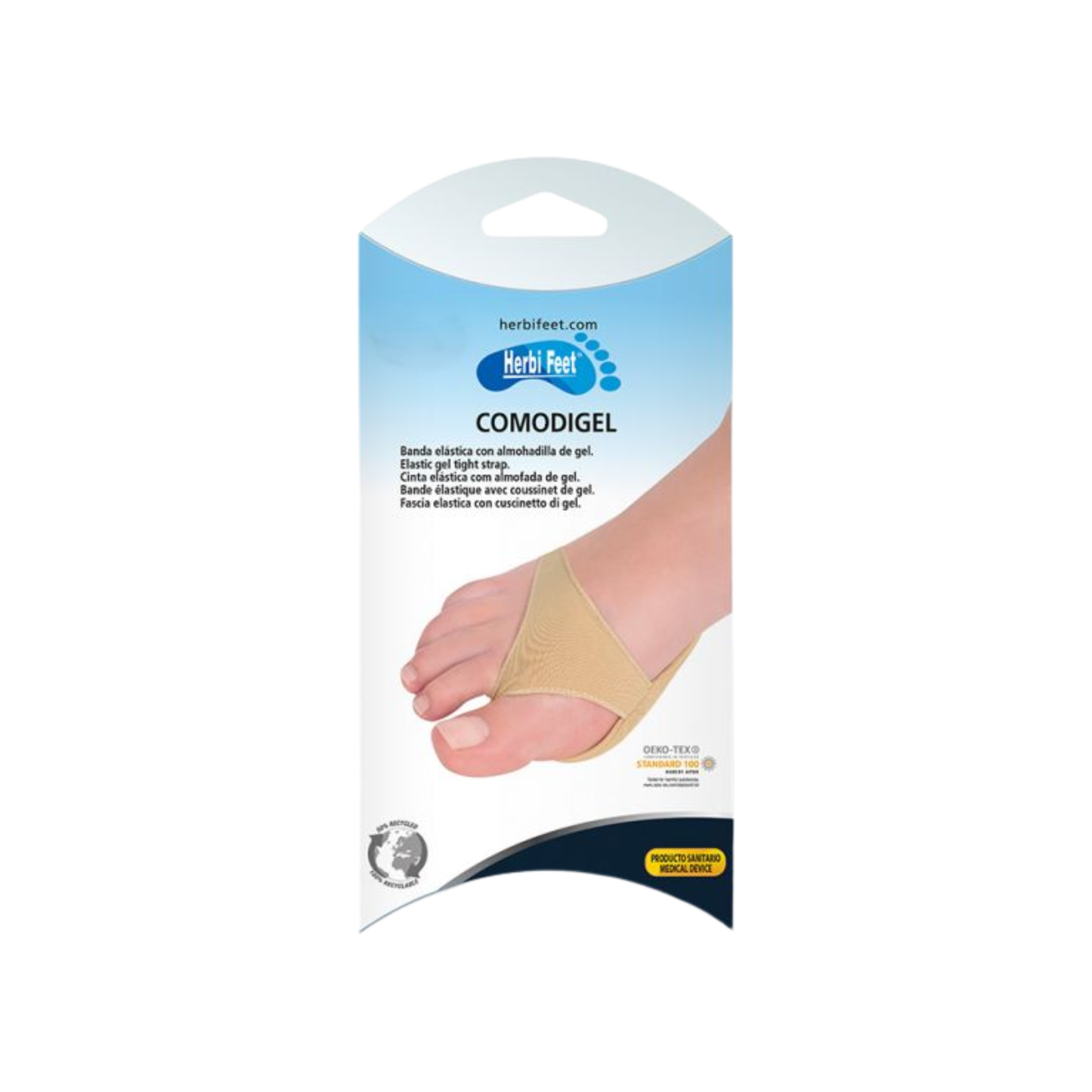 Bande élastique avec coussinet en gel - Disponible en 2 tailles - 1 paire - HerbiFeet